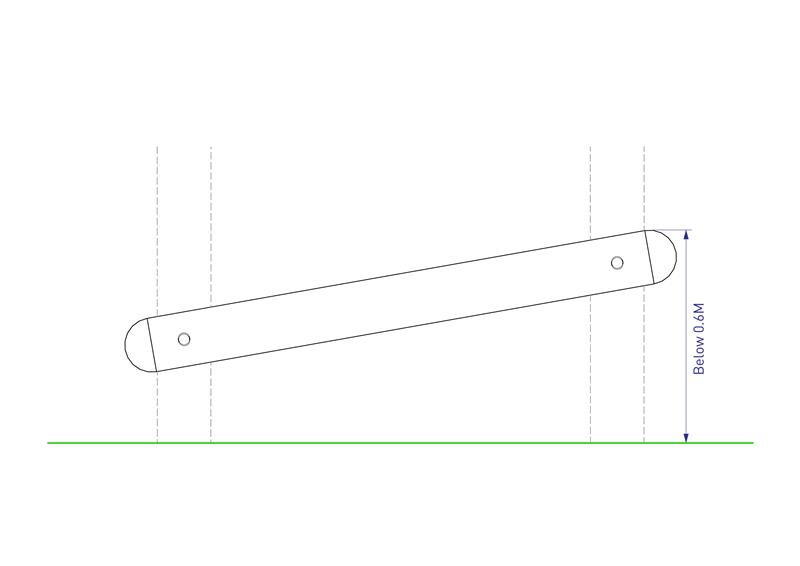 Technical render of a Mini Balance Beam - Inclined